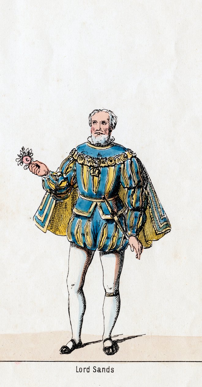 Sir William Sands, Shakespeare VIII. Henry című darabjának jelmezterve, 19. század alkotó: Unbekannt