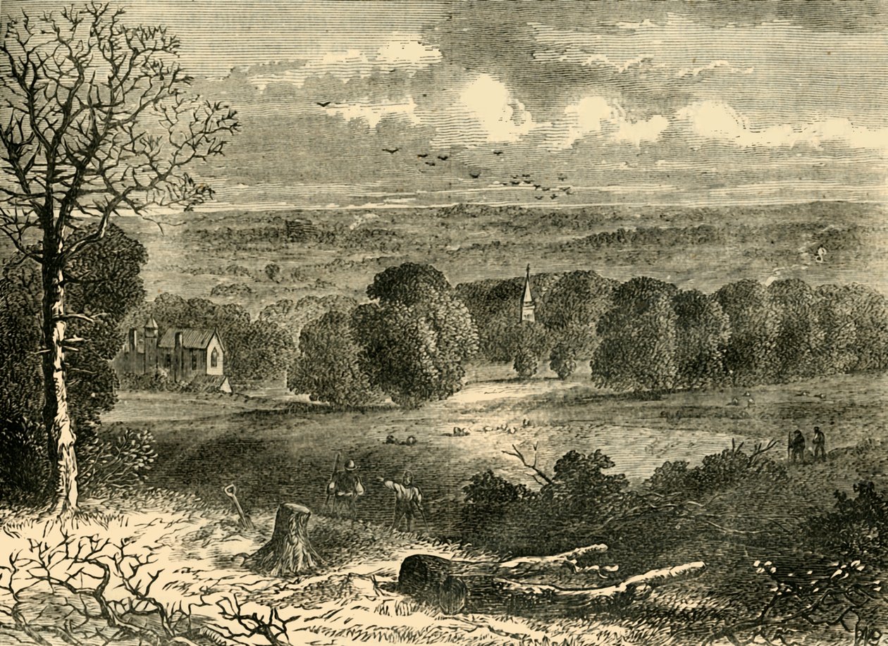 A Kristálypalota helye 1852-ben, 1878-ban. alkotó: Unbekannt