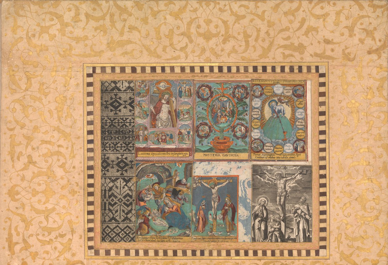Hat áhítatos jelenet, Folio a Bellini albumból, kb. 1600. alkotó: Unbekannt