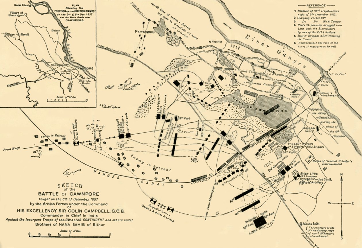 Vázlat a cawnpore-i csatáról, 1857, 1901. alkotó: Unbekannt