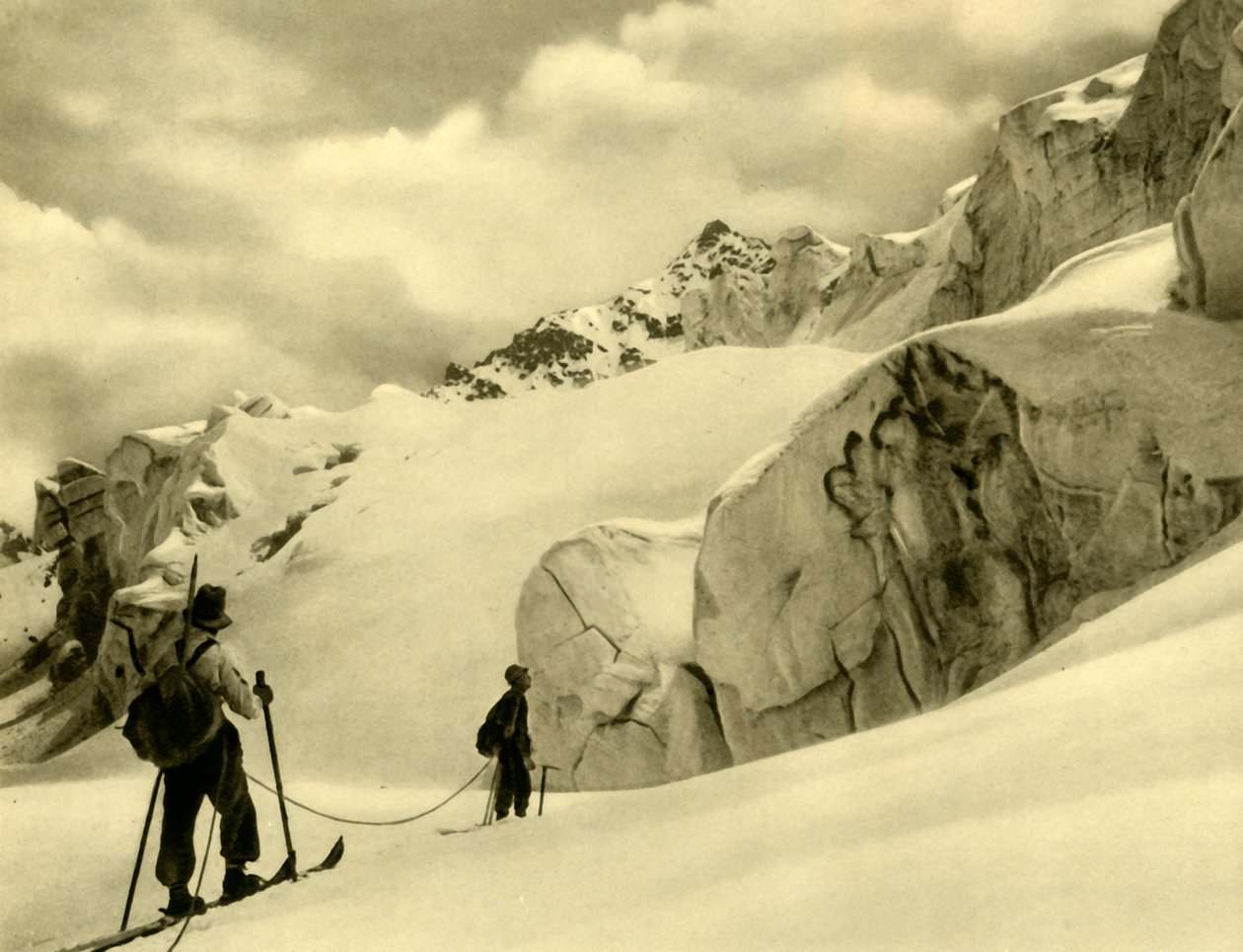 Síelés Silvrettában, Ausztriában, 1935. alkotó: Unbekannt