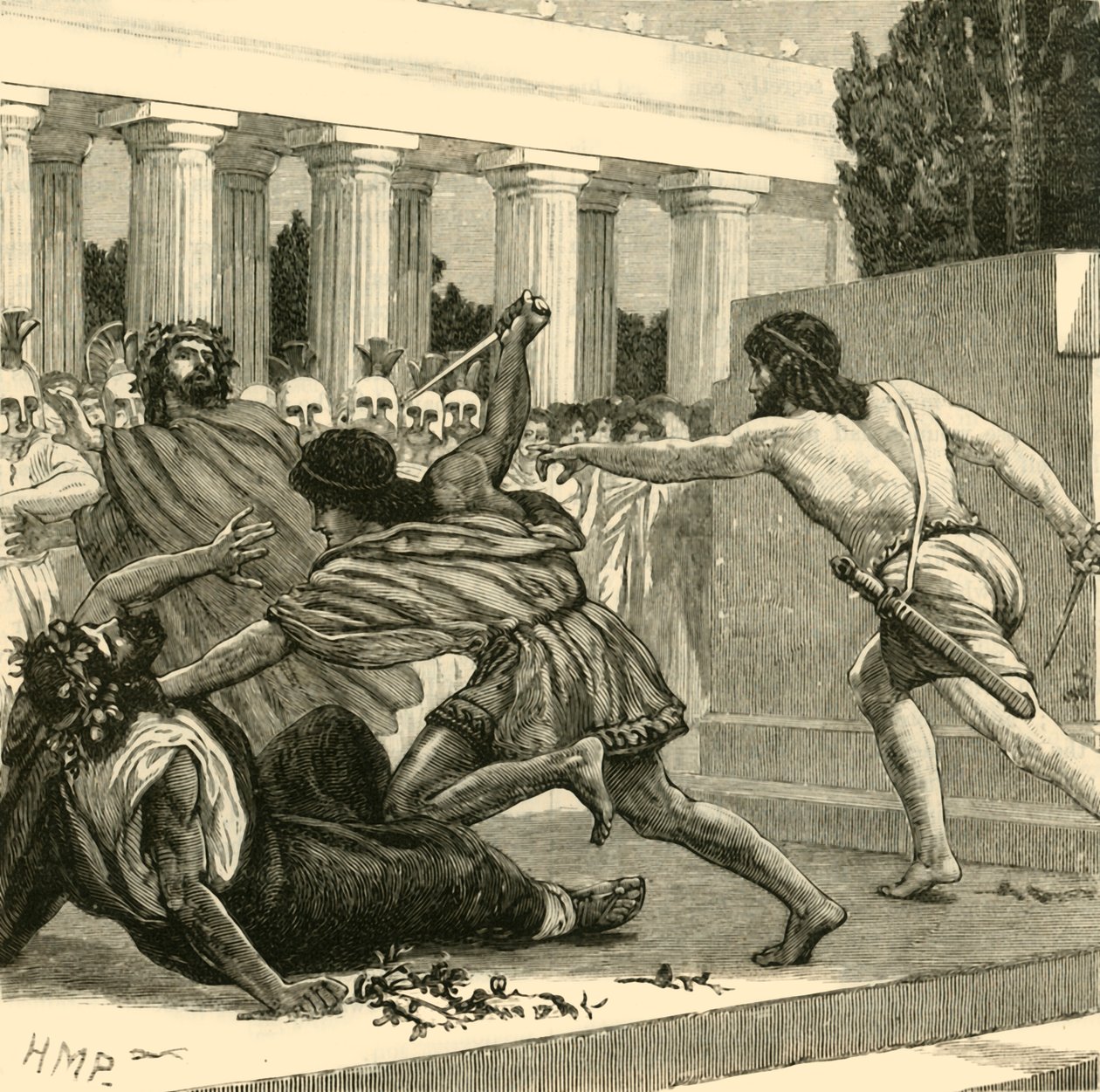 A Pisistratidae lemészárlása, 1890. alkotó: Unbekannt