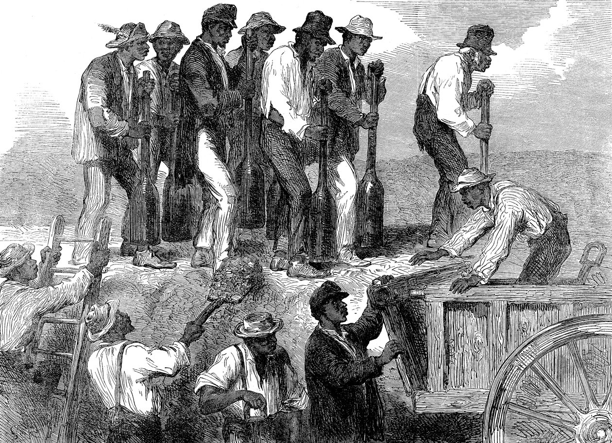 Rabszolgamunka a Georgia állambeli Savannah erődítményeinek megerősítése, amerikai polgárháború, 1863 alkotó: Unbekannt