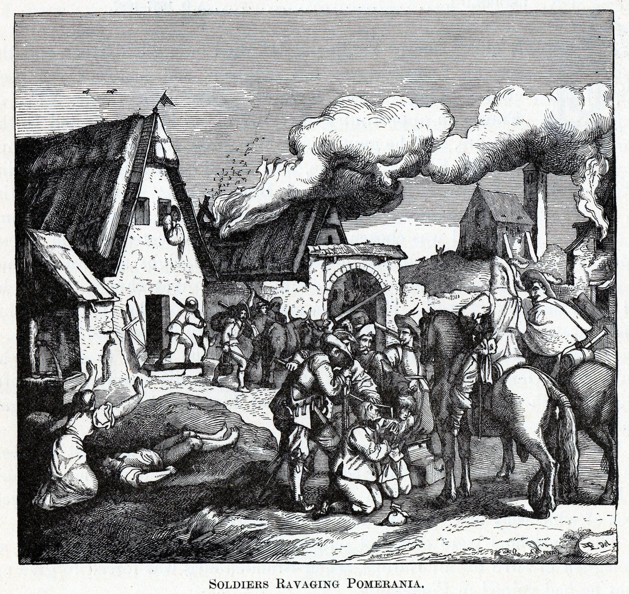 Katonák pusztítják Pomerániát, 1882 alkotó: Unbekannt