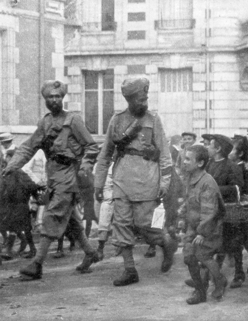 Katonák a brit indiai hadseregből, Franciaország, 1915 alkotó: Unbekannt