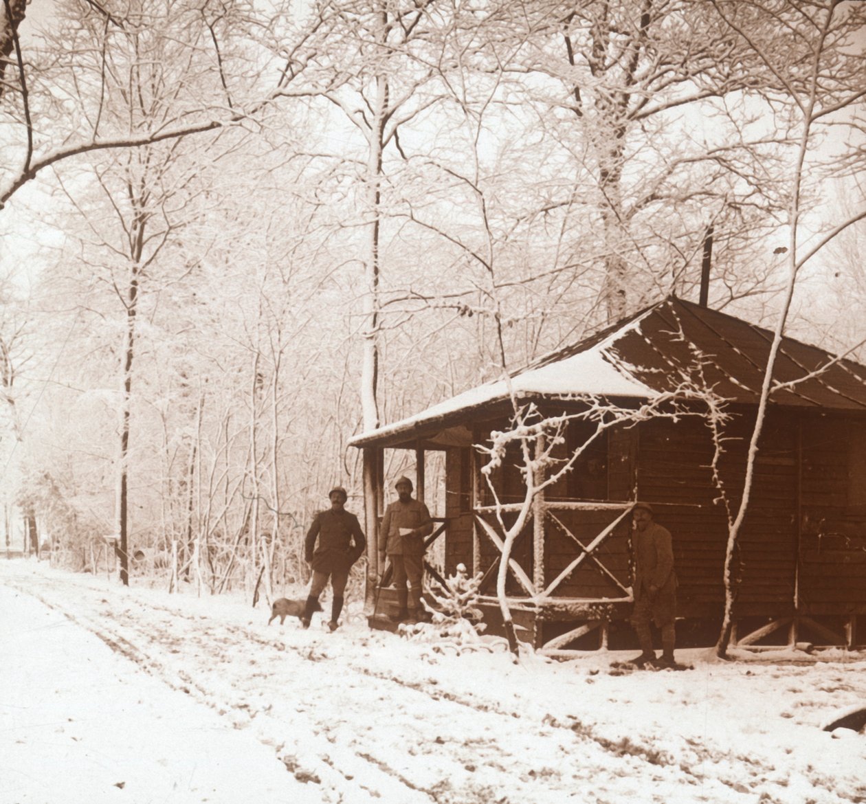 Katonák a hóban, Marquenterre, Észak-Franciaország, c1914-c1918 alkotó: Unbekannt