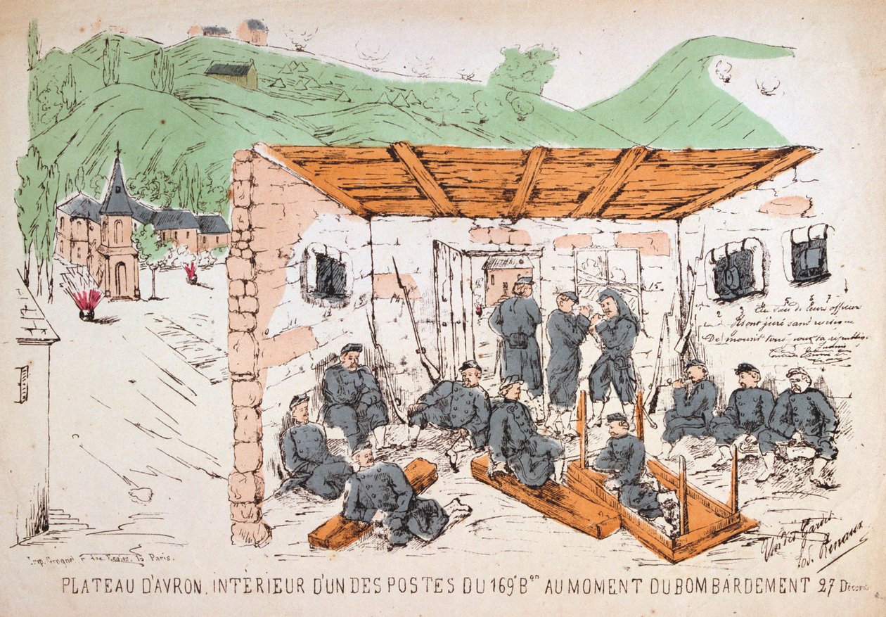 Katonák egy épületben bombázás során, francia-porosz háború, 1870. december alkotó: Unbekannt