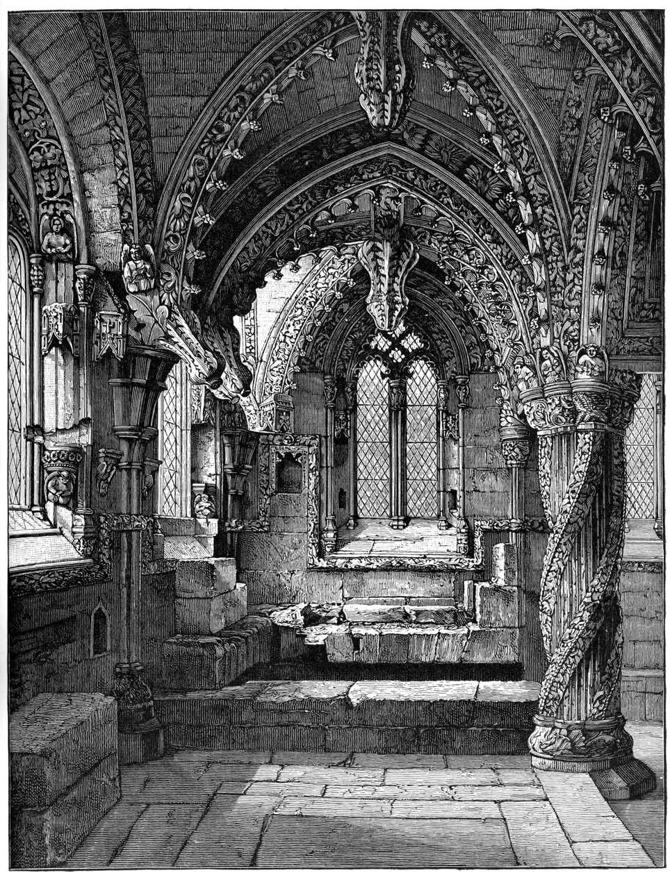 A Lady Chapel délkeleti sarka, Rosslyn Chapel, Skócia, 1893 alkotó: Unbekannt