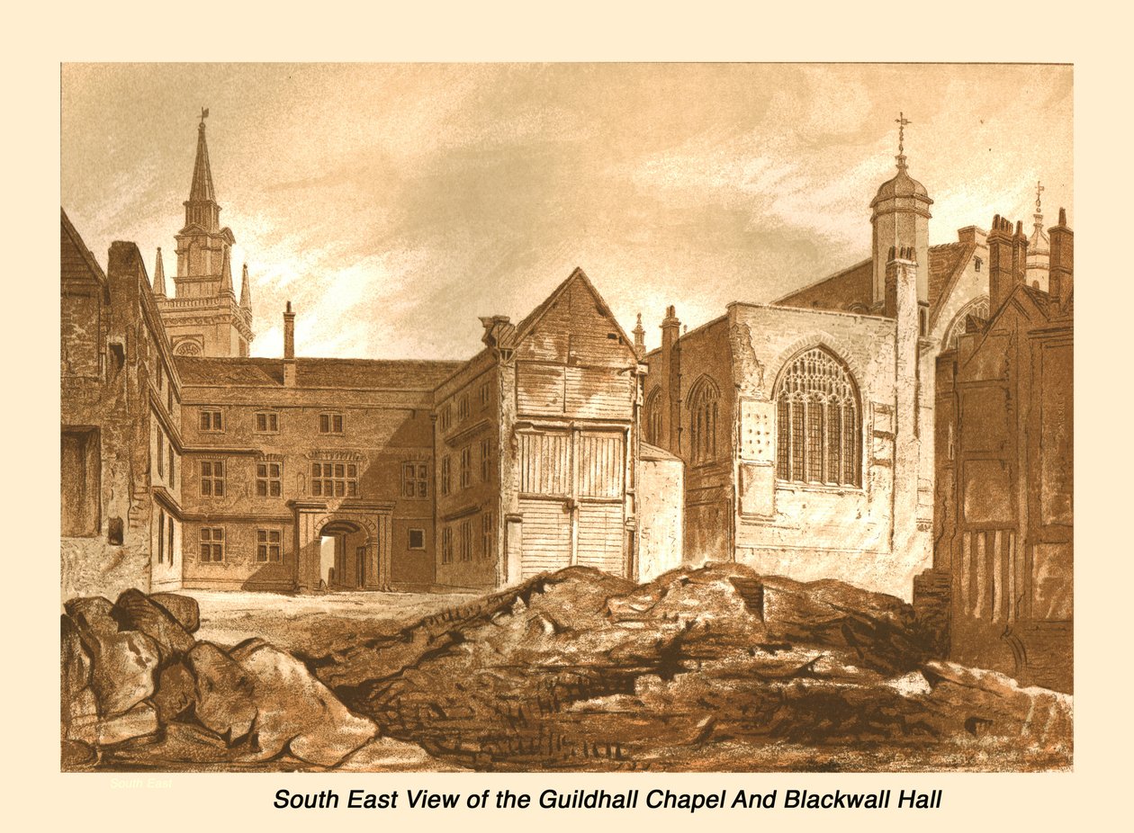 South East View Guildhall Chapel és Blackwell Hall, 1886 alkotó: Unbekannt