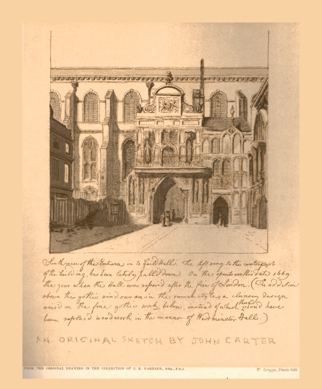 Déli nézet a Guildhall bejáratáról, c1669, 1886. alkotó: Unbekannt
