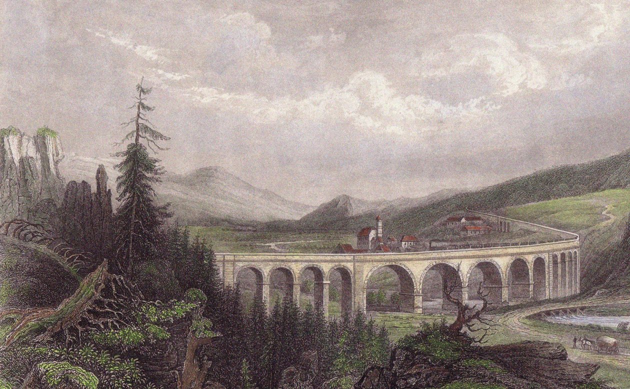 Déli vasút. Payerbach viadukt, Semmering alkotó: Unbekannt