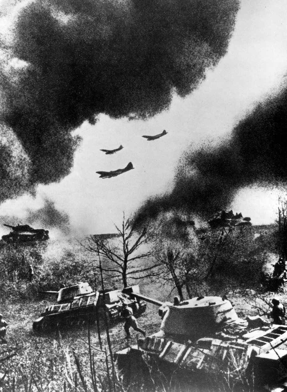 Szovjet tankok és támadást indító repülőgépek, Oroszország, 1943 alkotó: Unbekannt