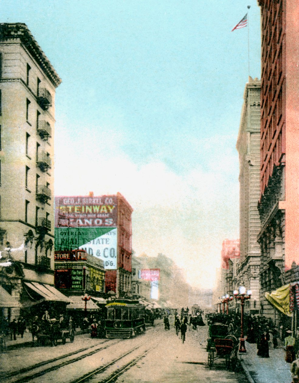 Spring Street, Los Angeles, California, USA, 1900-as évek alkotó: Unbekannt