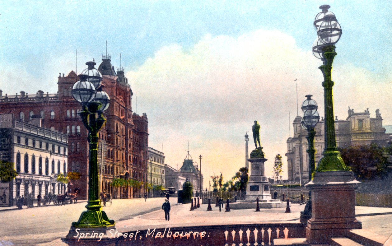 Spring Street, Melbourne, Ausztrália, 1912 alkotó: Unbekannt