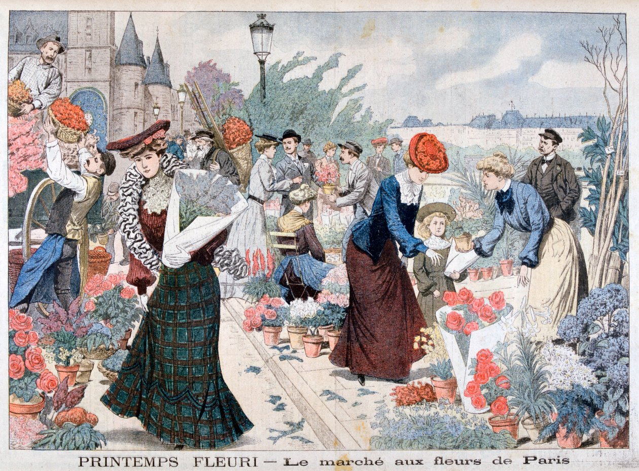 Tavaszi virágok a piacon, Párizs, 1903 alkotó: Unbekannt