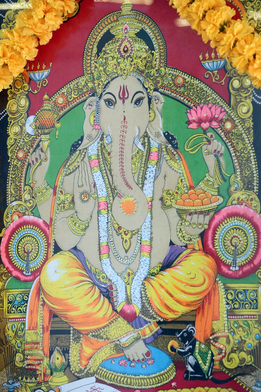 Sri Tindai hadviselés sablon. Ganesh. Kötés. Ho Kai Minha város. Vietnam alkotó: Unbekannt