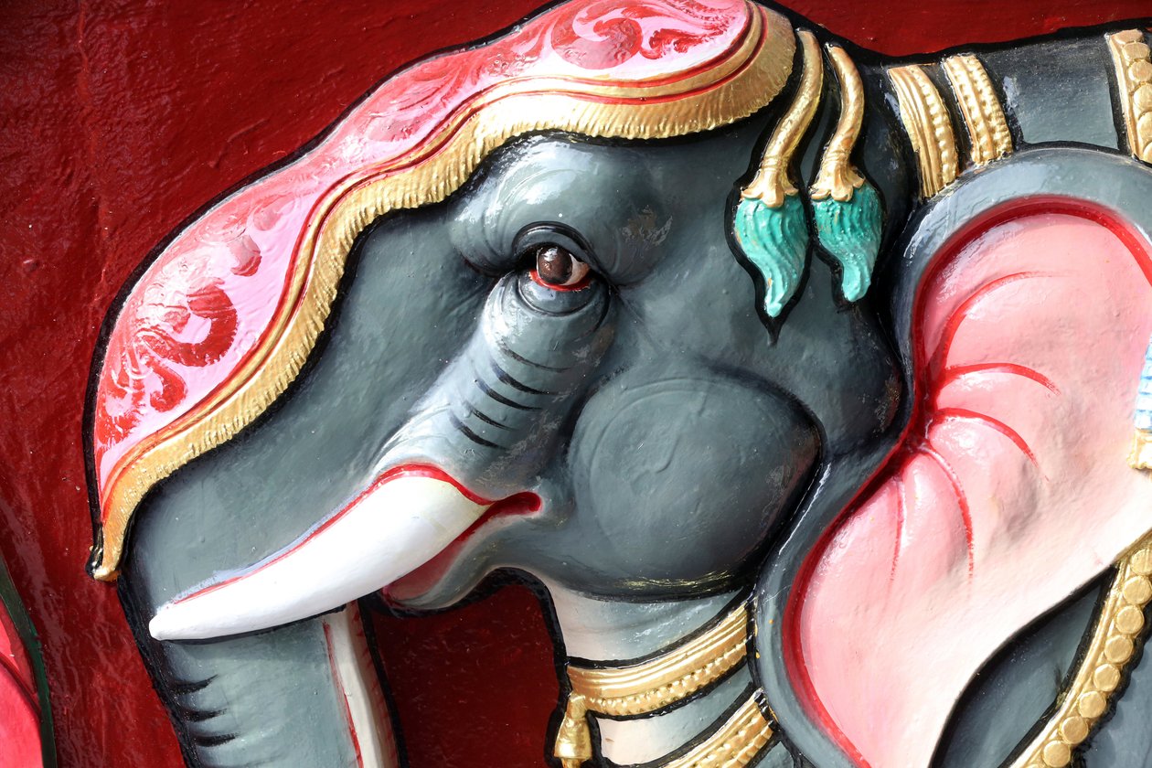 Sri Vadapathira Kaliamman hindu templom. Elefánt. Szingapúr alkotó: Unbekannt