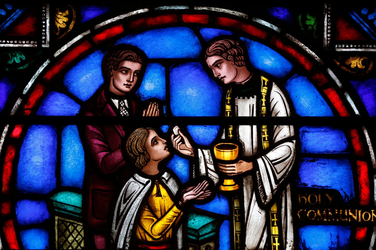 St Barth templom - Ólomüveg ablak - Szentáldozás, New York, Egyesült Államok alkotó: Unbekannt