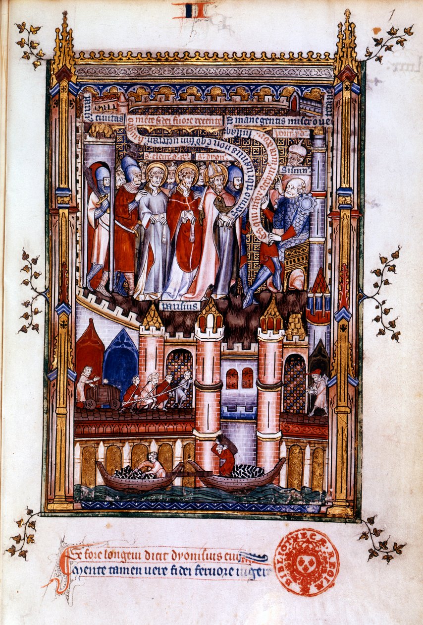 Szent Denis Sisinnius előtt, 1317 alkotó: Unbekannt