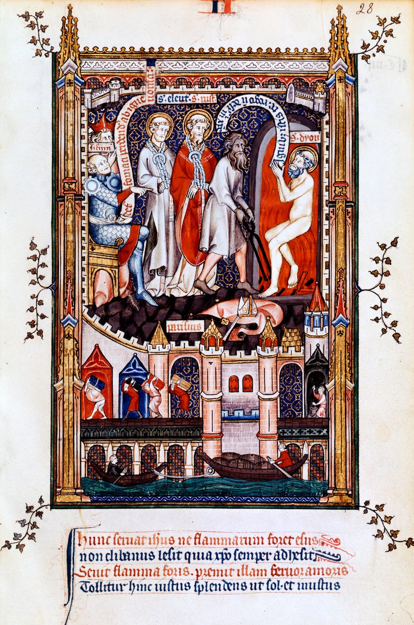 St Denist bedobják a kemencébe, 1317 alkotó: Unbekannt