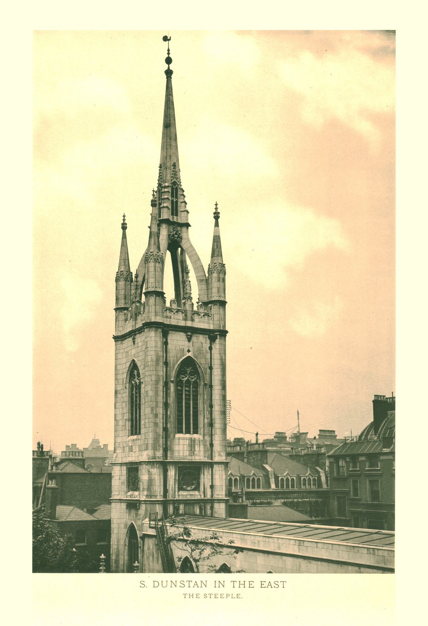 St Dunstan in the East, The Steeple, 19. század közepe-vége. alkotó: Unbekannt