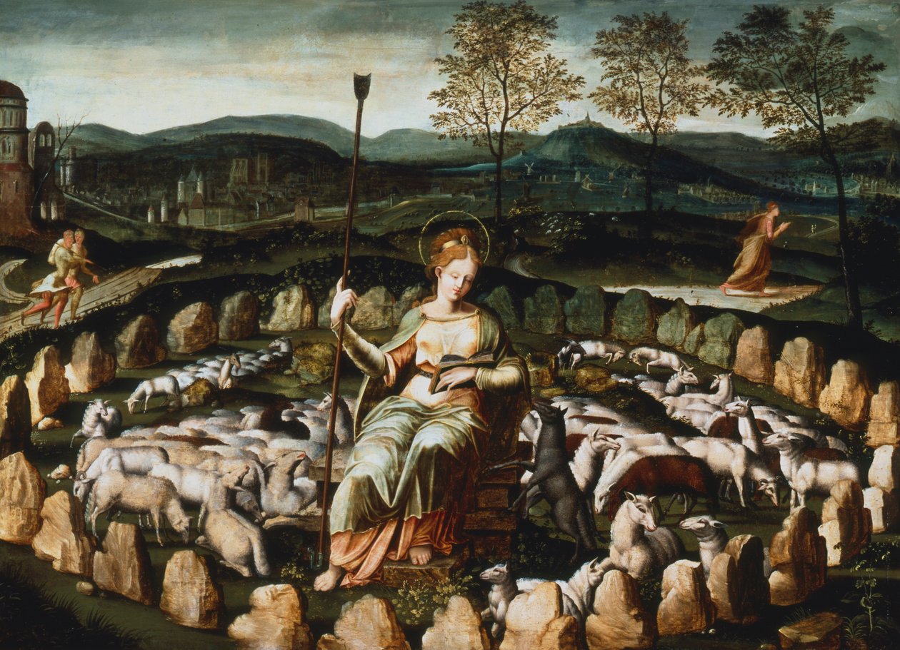 St Genevieve gardant ses moutons St Genevieve nézi a nyáját, 16. század alkotó: Unbekannt