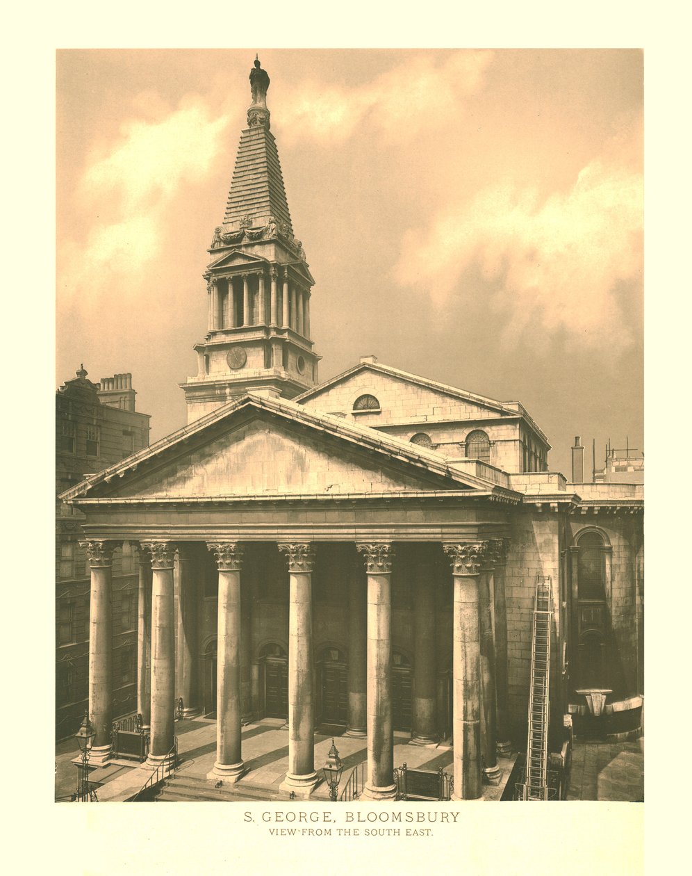 St George, Bloomsbury, kilátás délkeletről, 19. század közepe-vége. alkotó: Unbekannt