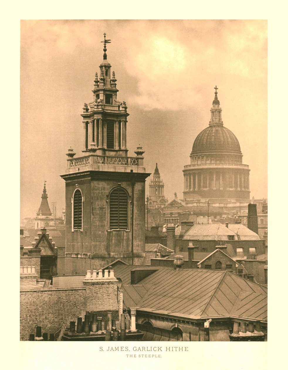 St James, Garlick Hithe, The Steeple, 19. század közepe-vége. alkotó: Unbekannt