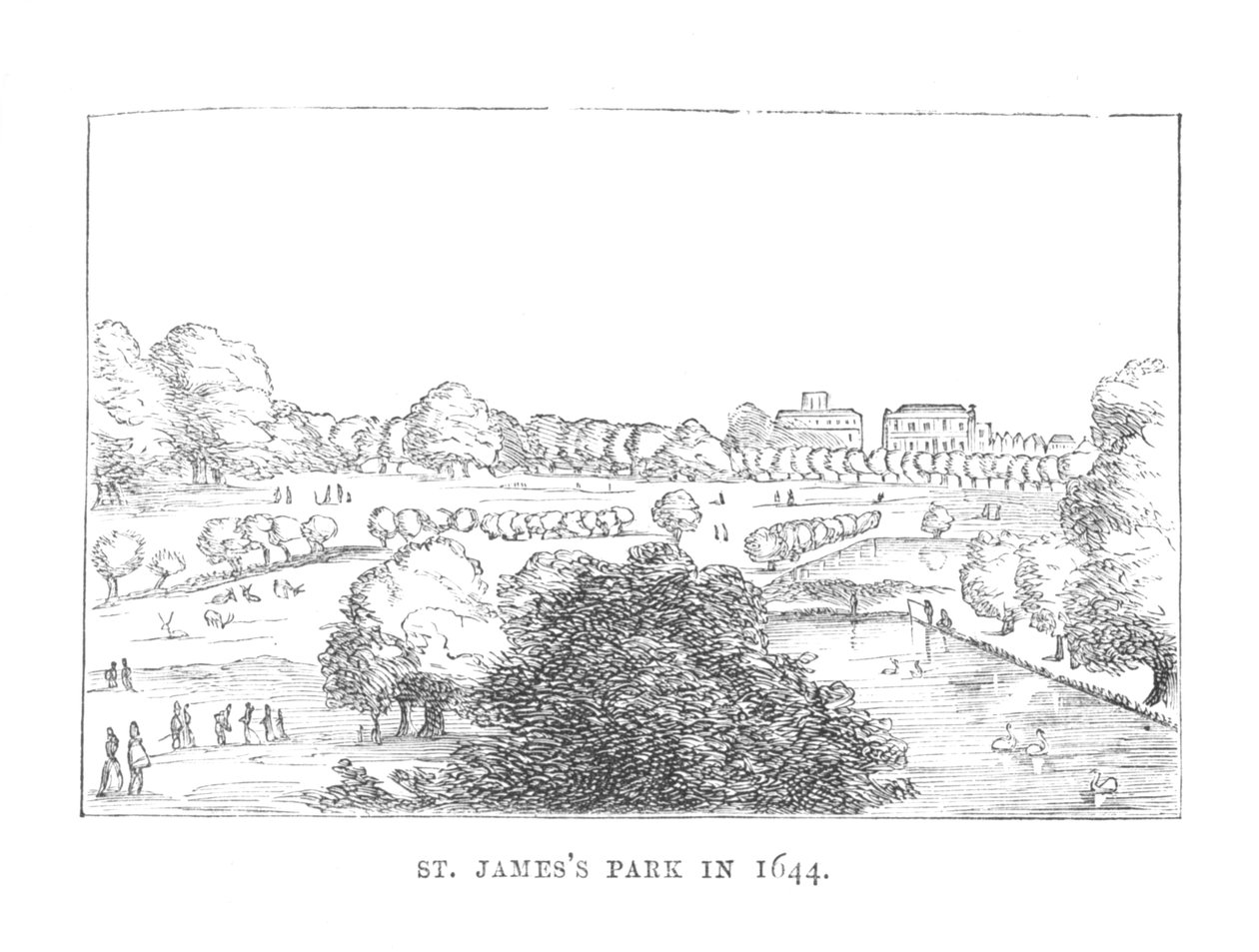 A St. James Park 1644-ben, 1870 körül alkotó: Unbekannt