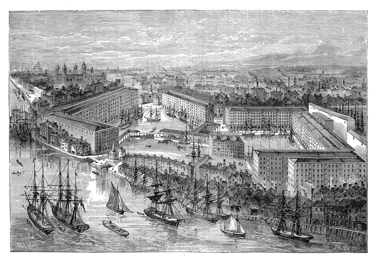 St Katherines Docks, London, 19. század vége alkotó: Unbekannt