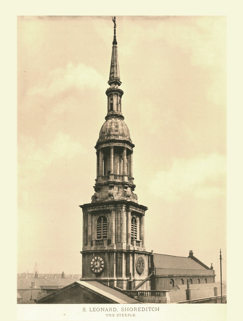 St Leonard, Shoreditch, The Steeple, 19. század közepe-vége. alkotó: Unbekannt
