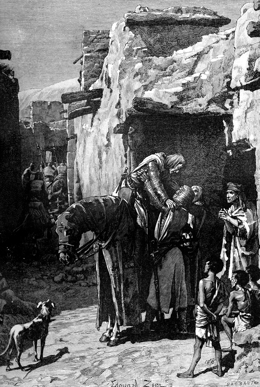 Szent Lajos francia király, a szaracénok elől keresett menedéket, 1909 alkotó: Unbekannt