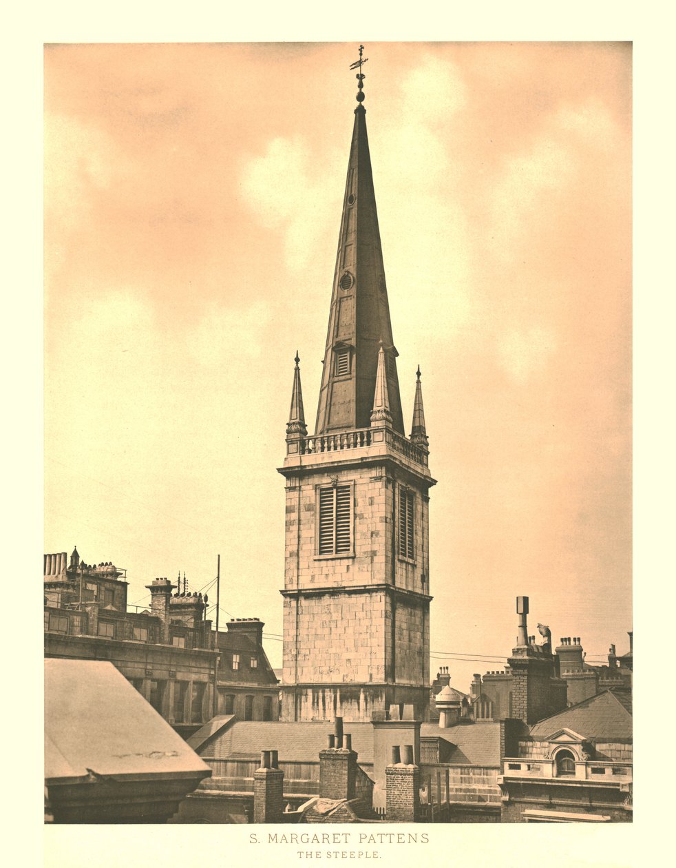 St Margaret Pattens, The Steeple, 19. század közepe-vége. alkotó: Unbekannt