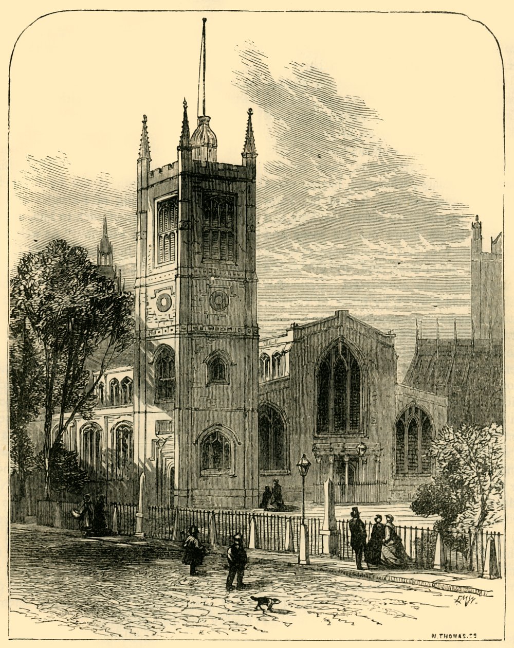 Szent Margit templom, északnyugat felől, 1881. alkotó: Unbekannt