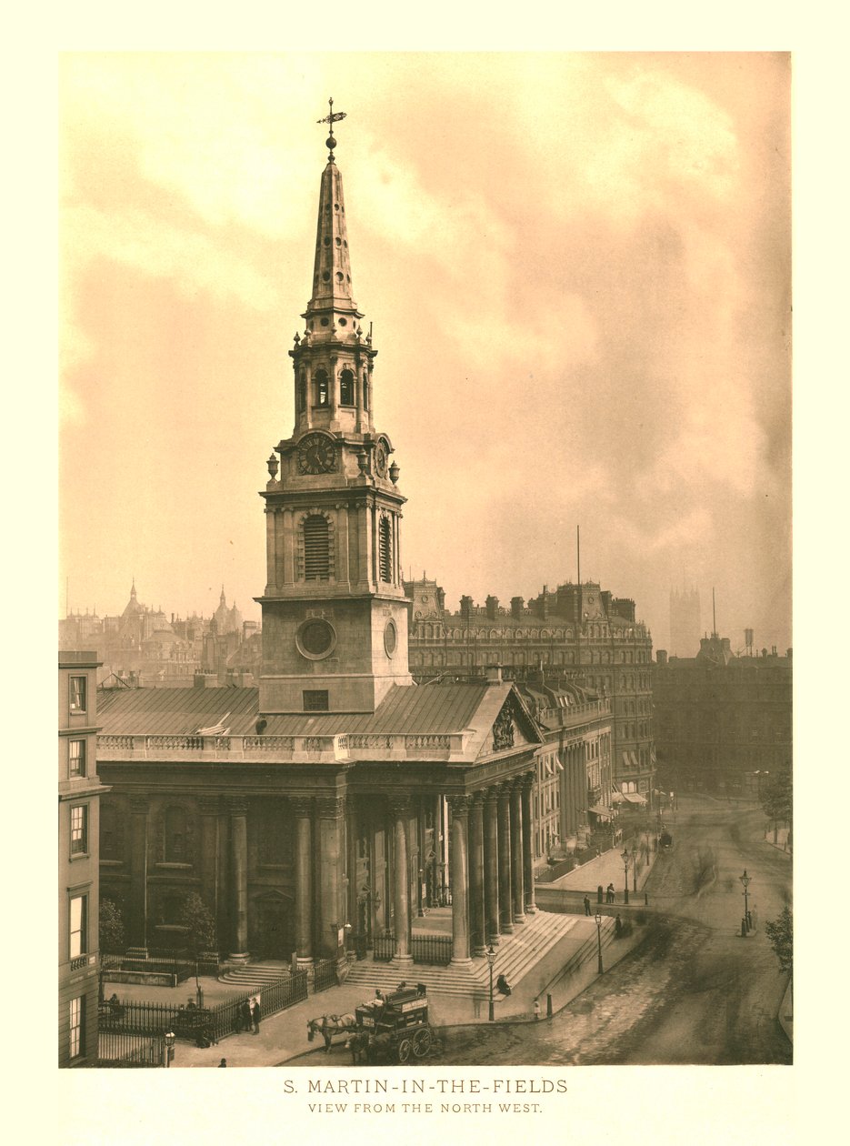 St Martin-in-the-Fields, kilátás északnyugat felől, 19. század közepe-vége. alkotó: Unbekannt