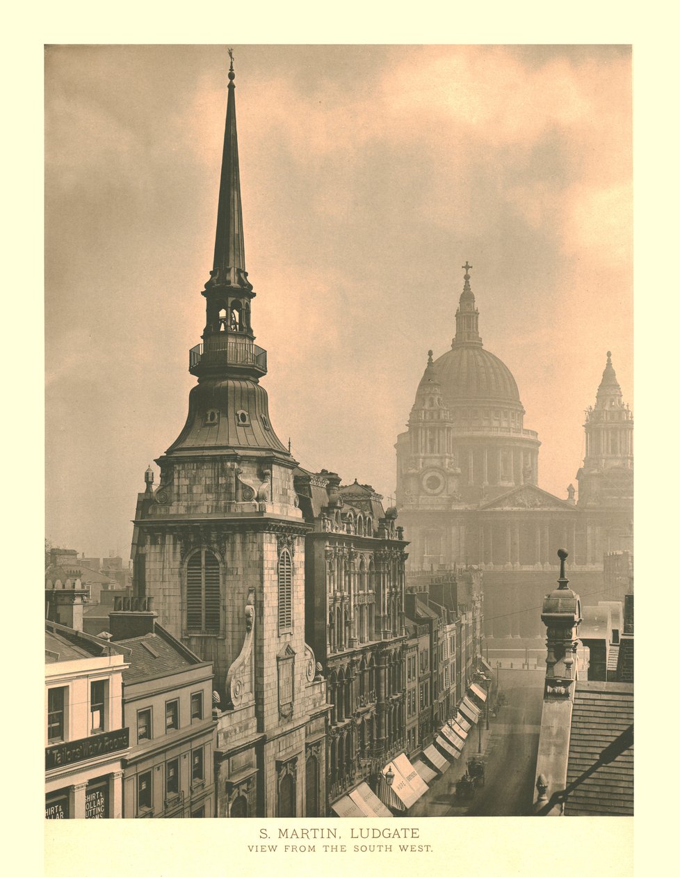 St Martin, Ludgate, kilátás délnyugat felől, 19. század közepe-vége. alkotó: Unbekannt