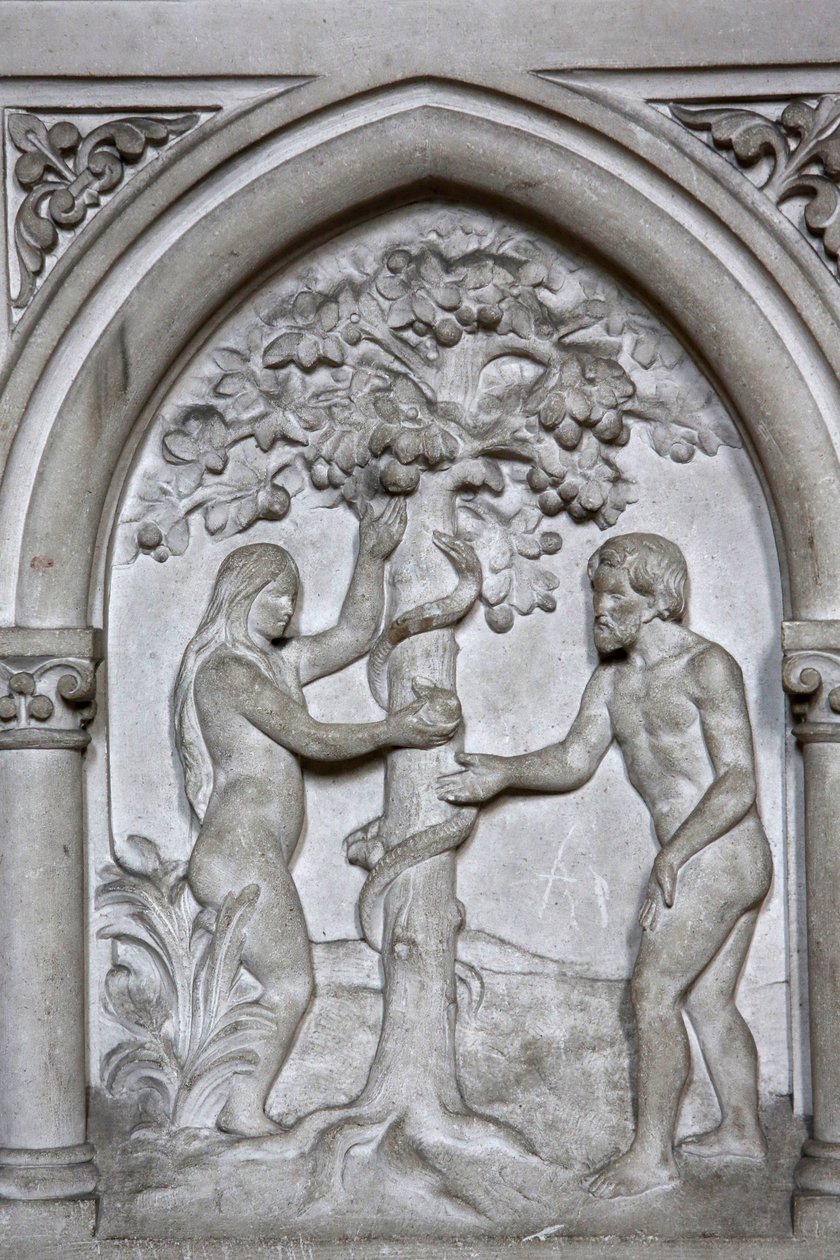 Szent Márton katolikus templom, Villers sur Mer, Franciaország. Megkönnyebbülés. Ádám és Éva alkotó: Unbekannt
