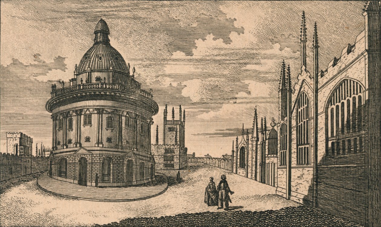 St. Marys Church és Radcliffe Könyvtár Oxfordban, XVIII. század. alkotó: Unbekannt