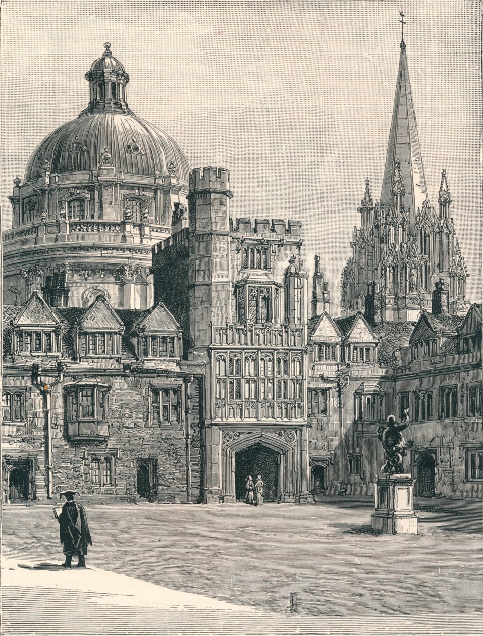 A Szent Mária-templom és a Radcliffe a négyszögből, Brasenose-ban, 1896 alkotó: Unbekannt