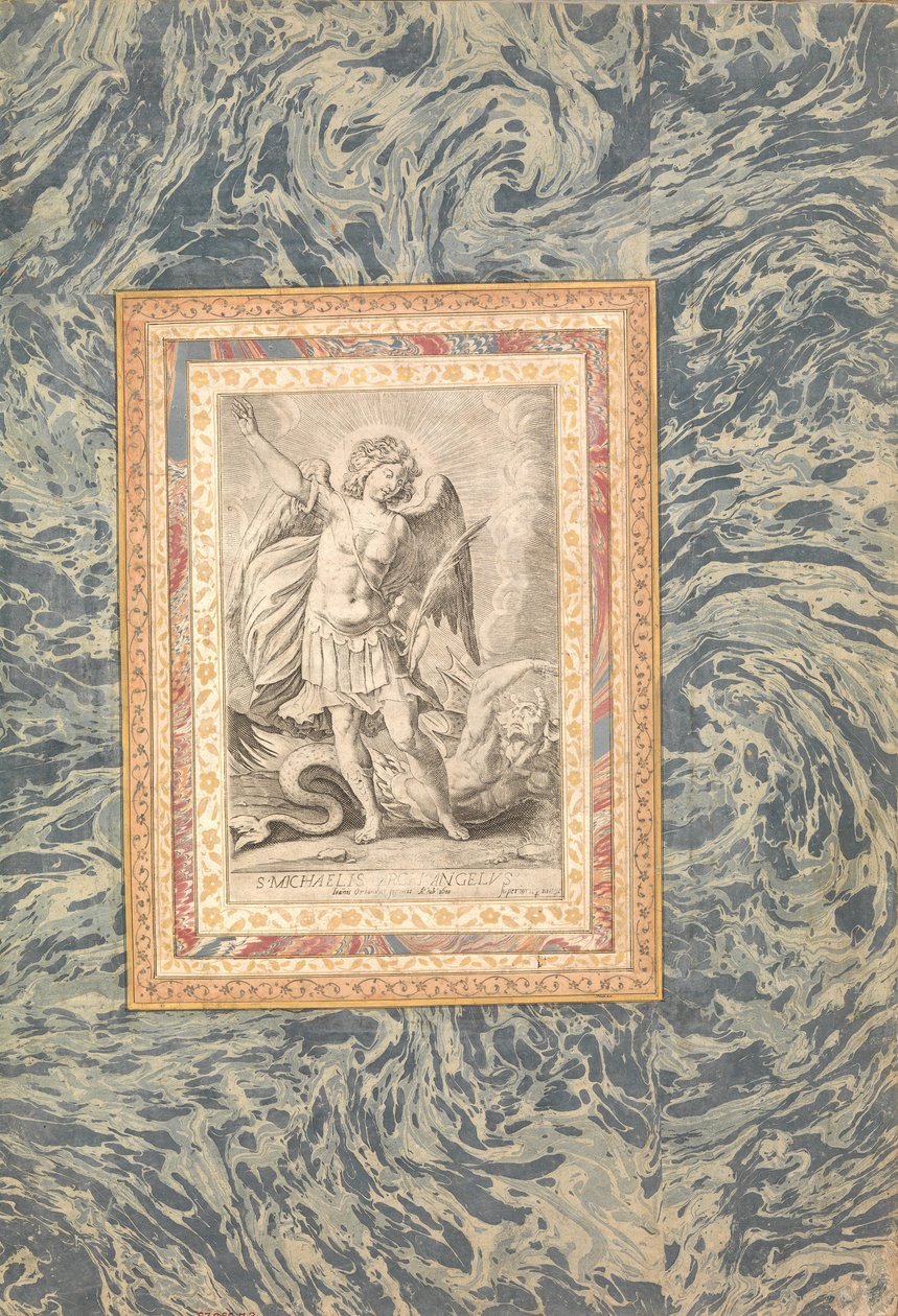 Szent Mihály, az arkangyal, Folio a Bellini albumból, kb. 1600. alkotó: Unbekannt