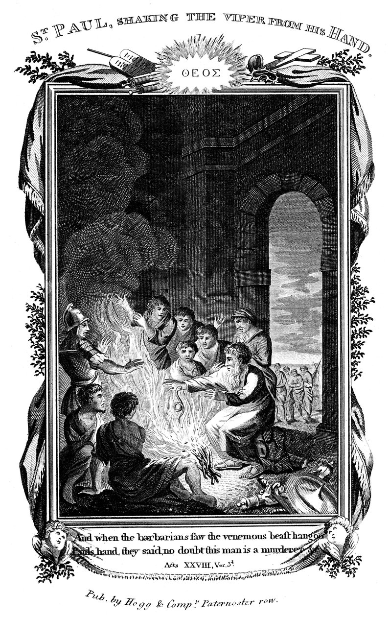 Szent Pál apostol, aki kirázza a viperát a kezéből, 1808 alkotó: Unbekannt