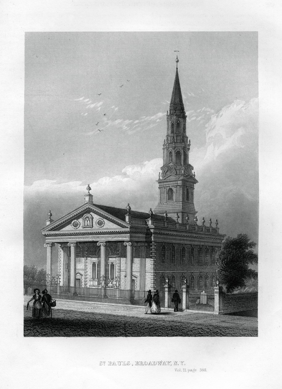 St Pauls Chapel, Broadway, New York, 1855 alkotó: Unbekannt