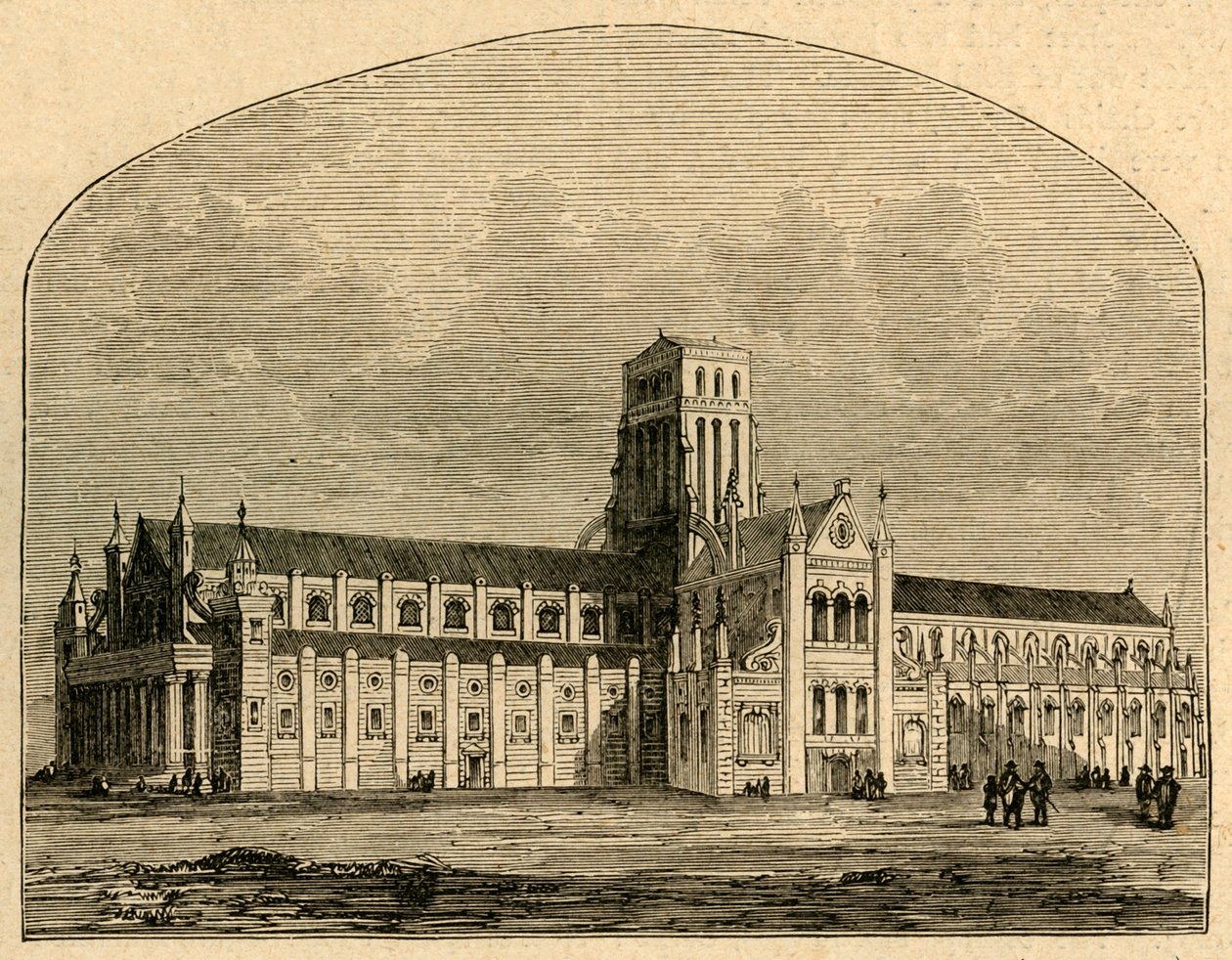 St. Pauls a torony bukása után, Hollar nézetéből, 1897. alkotó: Unbekannt