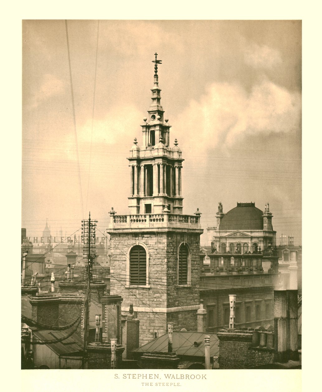 St Stephen Walbrook, The Steeple, 19. század közepe-vége. alkotó: Unbekannt