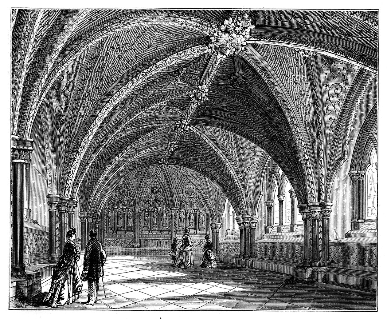 St Stephens Crypt, Westminster Palace, London, 1888 alkotó: Unbekannt