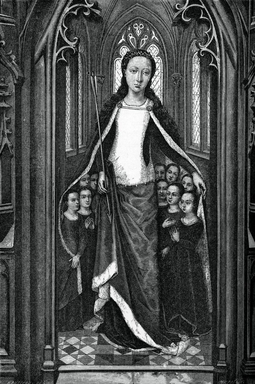 Szent Orsolya és a Szent Szűzek, Szent Orsolya ereklyetartójából, 1489, 1870 alkotó: Unbekannt