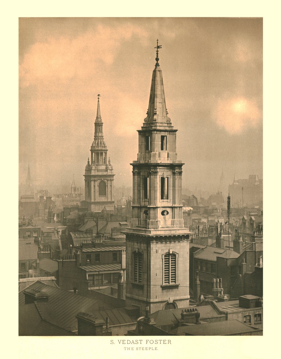 St Vedast Foster, The Steeple, 19. század közepe-vége. alkotó: Unbekannt