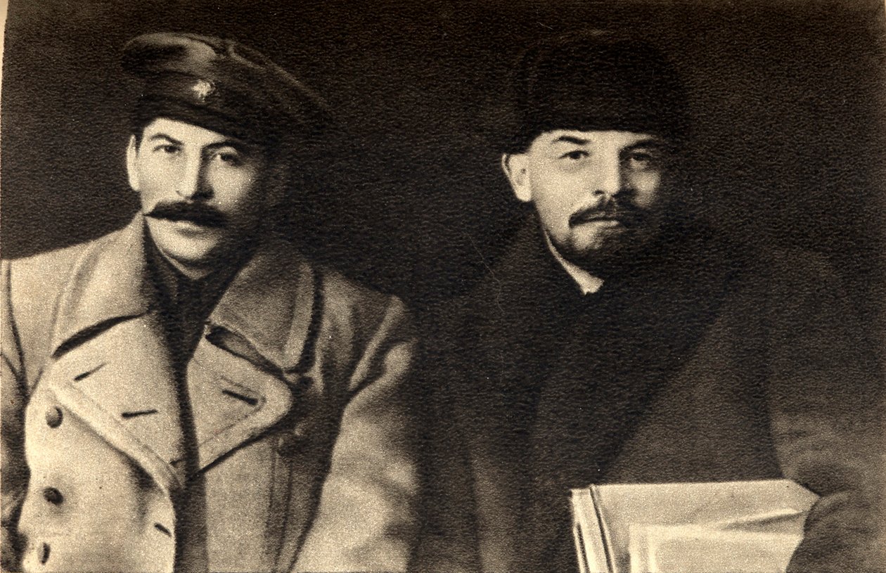 Sztálin és Lenin, orosz bolsevik forradalmi vezetők, Moszkva, Oroszország, 1919 alkotó: Unbekannt
