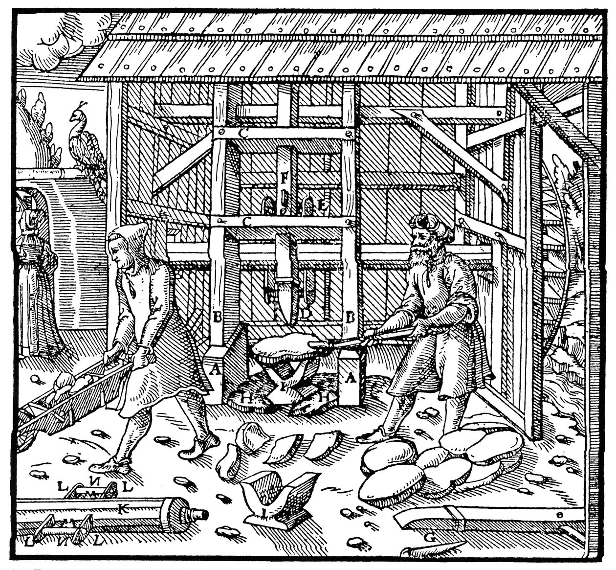 Bélyeg réz kupellációs pogácsák töréséhez további finomításhoz, 1556 alkotó: Unbekannt