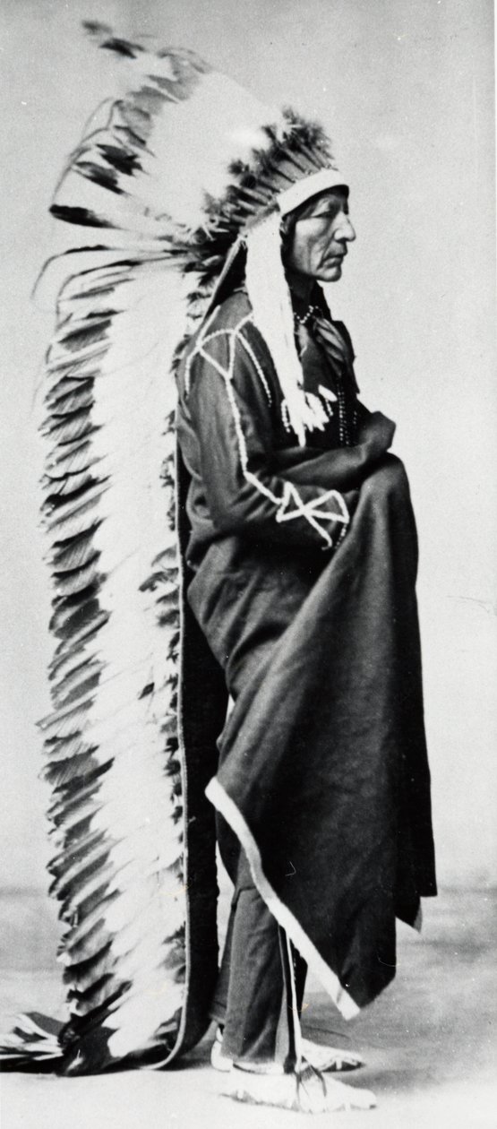 Álló Medve, a dakotai sziúk főnöke, az észak-amerikai alföldi indiánok, c1885-c1890 alkotó: Unbekannt